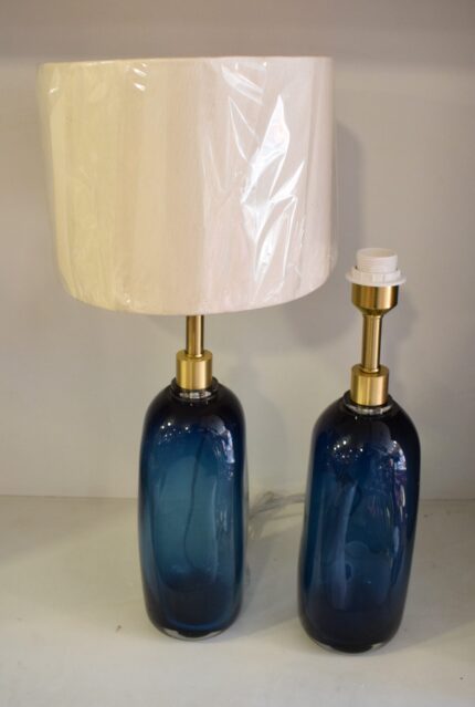 Modern Glass Table Lamp with Blue Base